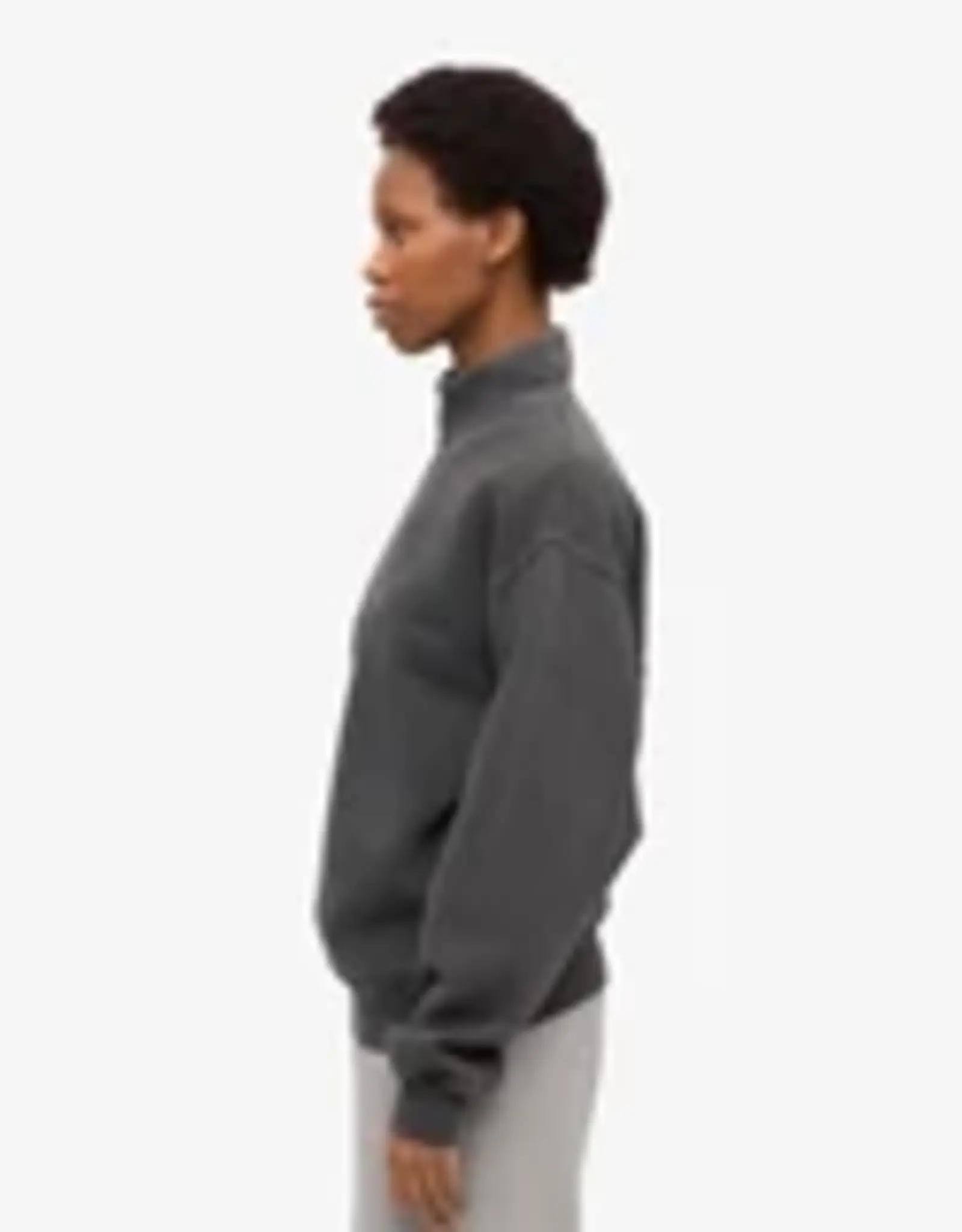 Colorful Standard - Organic Quarter Zip Crew - Faded Black