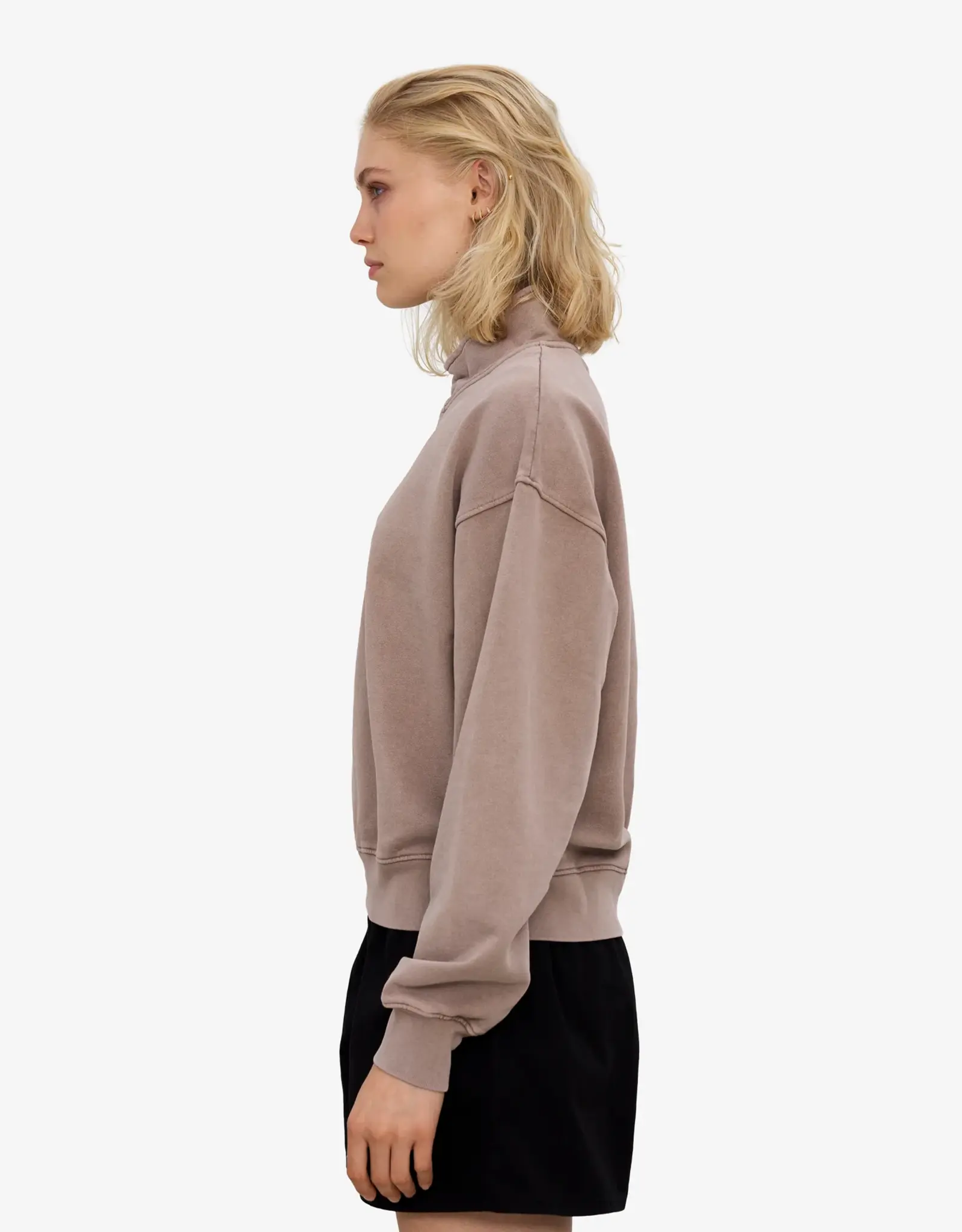 Colorful Standard - Women Quarter Zip Crew - Faded Khaki