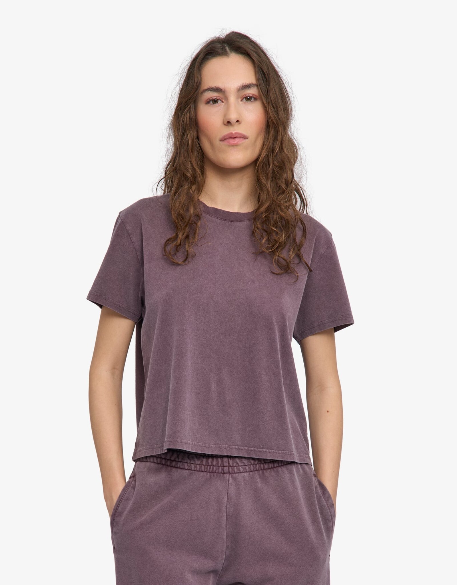 Colorful Standard - Boxy Crop Tee - Faded Grape