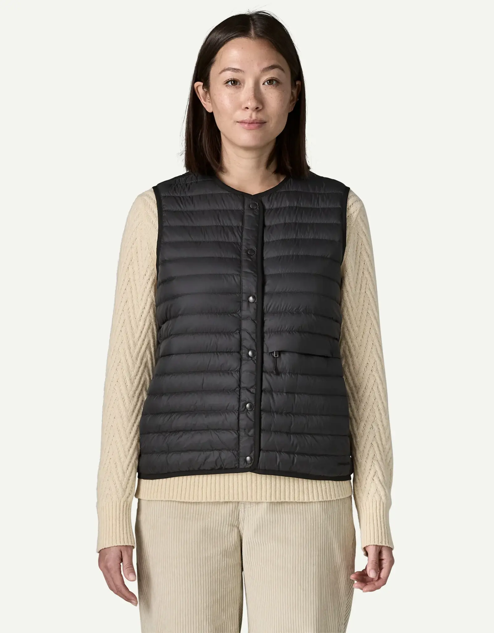 Patagonia - W's LW Rev Down Sweater Vest - Blk