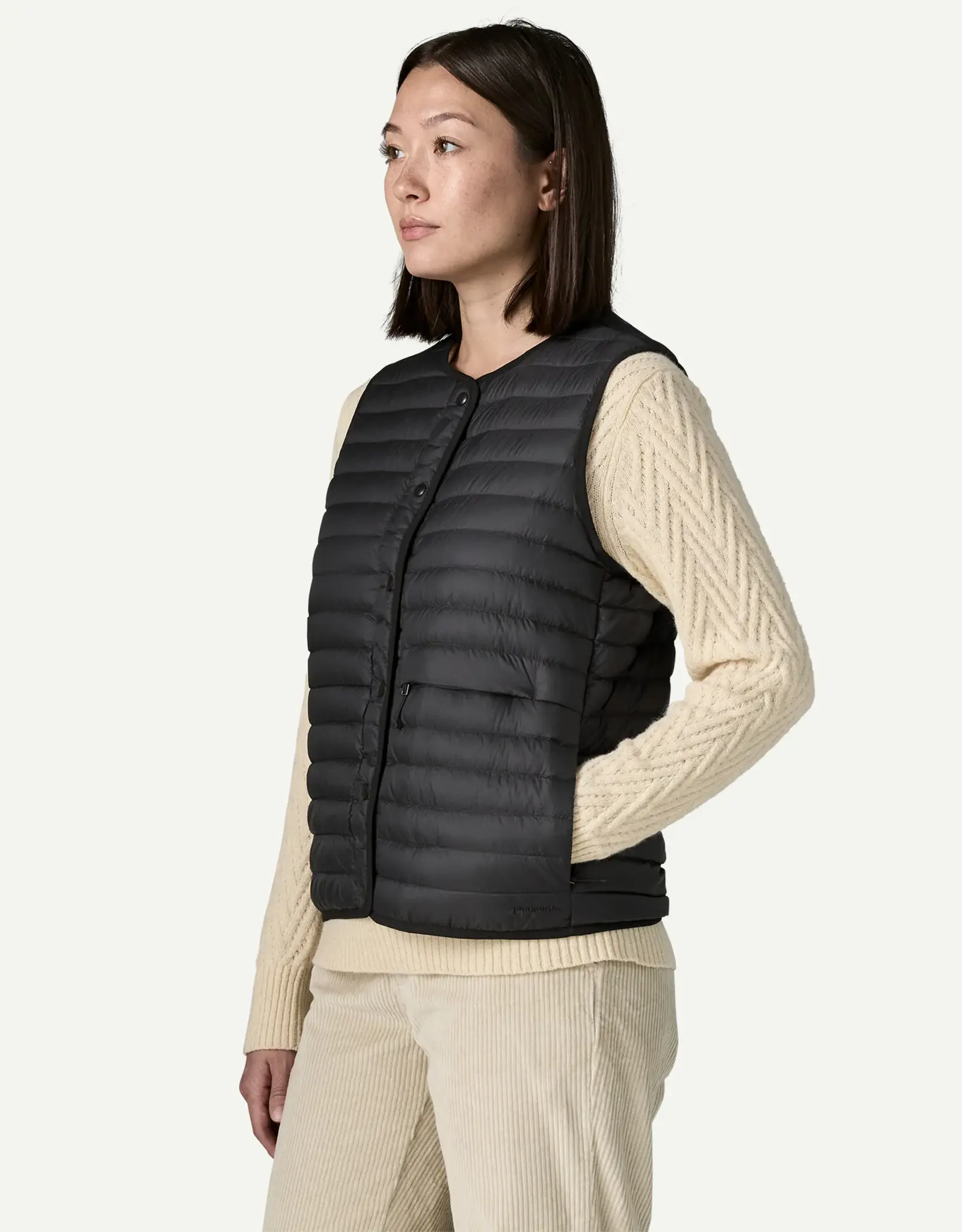 Patagonia - W's LW Rev Down Sweater Vest - Blk