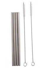 Norpro Paquet de 4 pailles réutilisables en acier inoxydable
