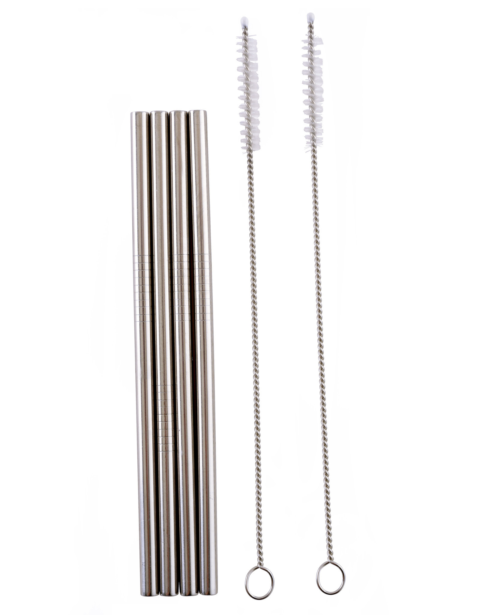 Norpro Paquet de 4 pailles réutilisables en acier inoxydable