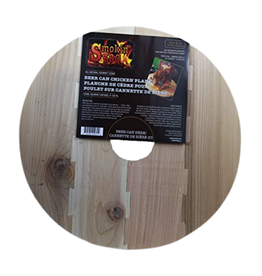 Planche en cèdre pour poulet sur la canne de bière