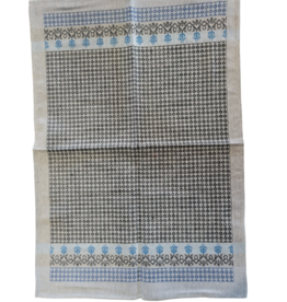 Linge à vaisselle Tavolo imprimé gris et bleu, 50% lin 50% coton