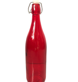 Bouteille de verre rouge 1 L.