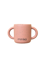 Minika Tasse d'apprentissage avec 2 poignées en silicone-sorbet