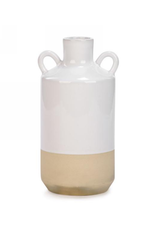 Vase en cruche blanc et naturel