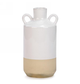 Vase en cruche blanc et naturel