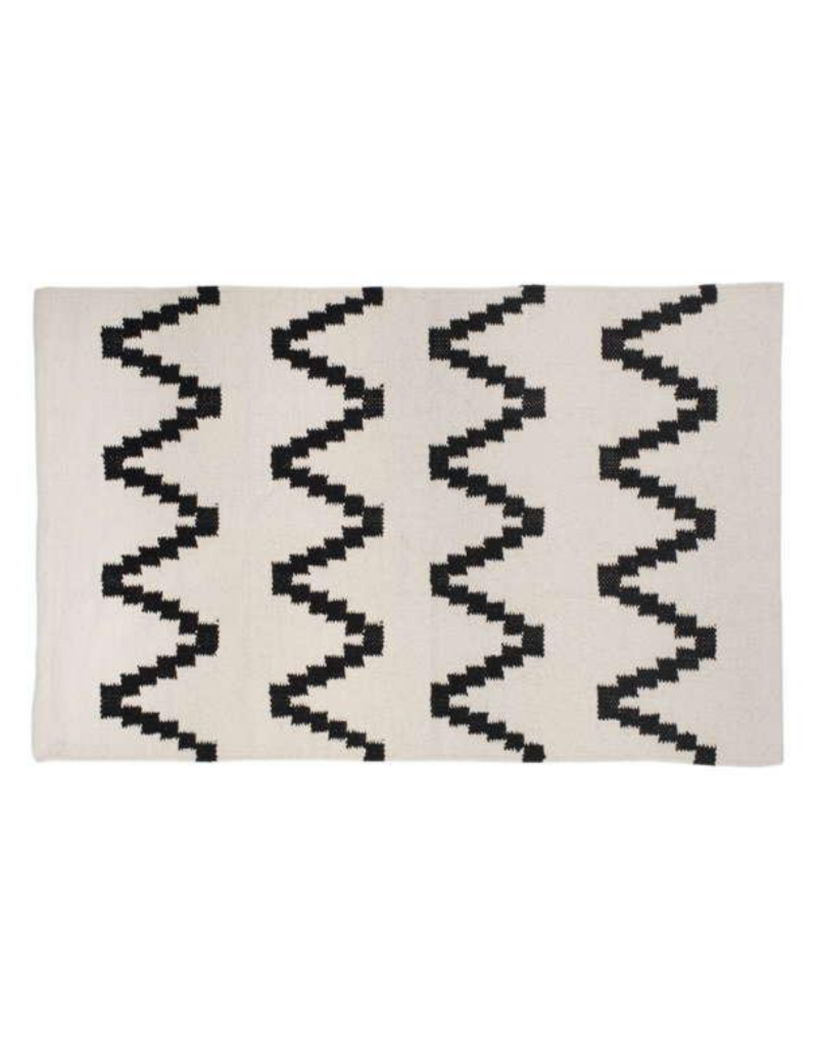Tapis beige à motifs noirs