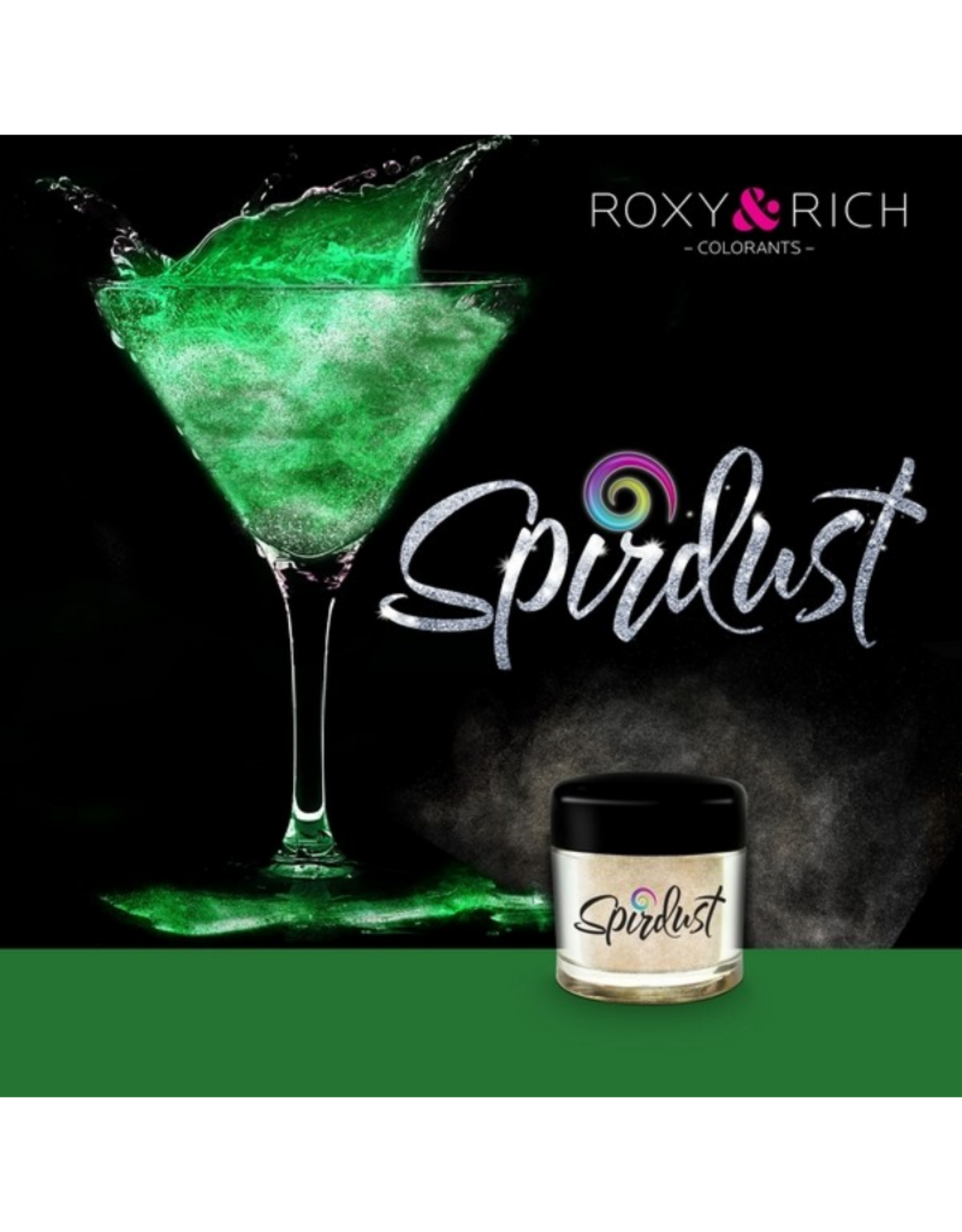 Spirdust - poudre scintillante à cocktails vert