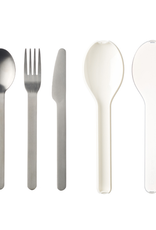 Rosti Mepal Ens. 3 ustensiles pour lunch en inox Blanc