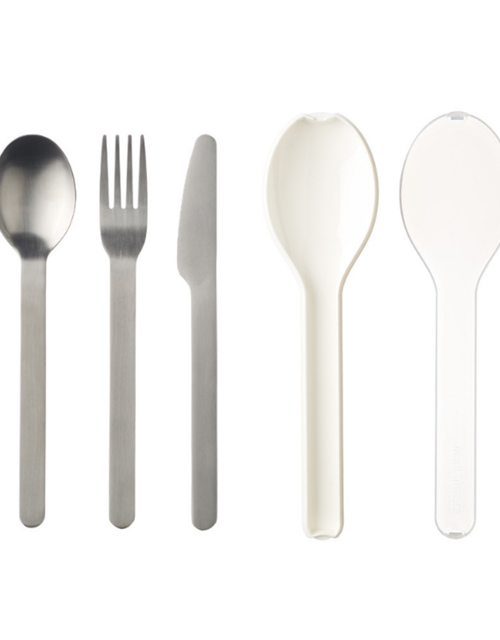 Rosti Mepal Ens. 3 ustensiles pour lunch en inox Blanc