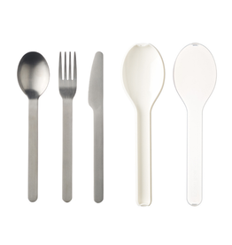 Rosti Mepal Ens. 3 ustensiles pour lunch en inox Blanc