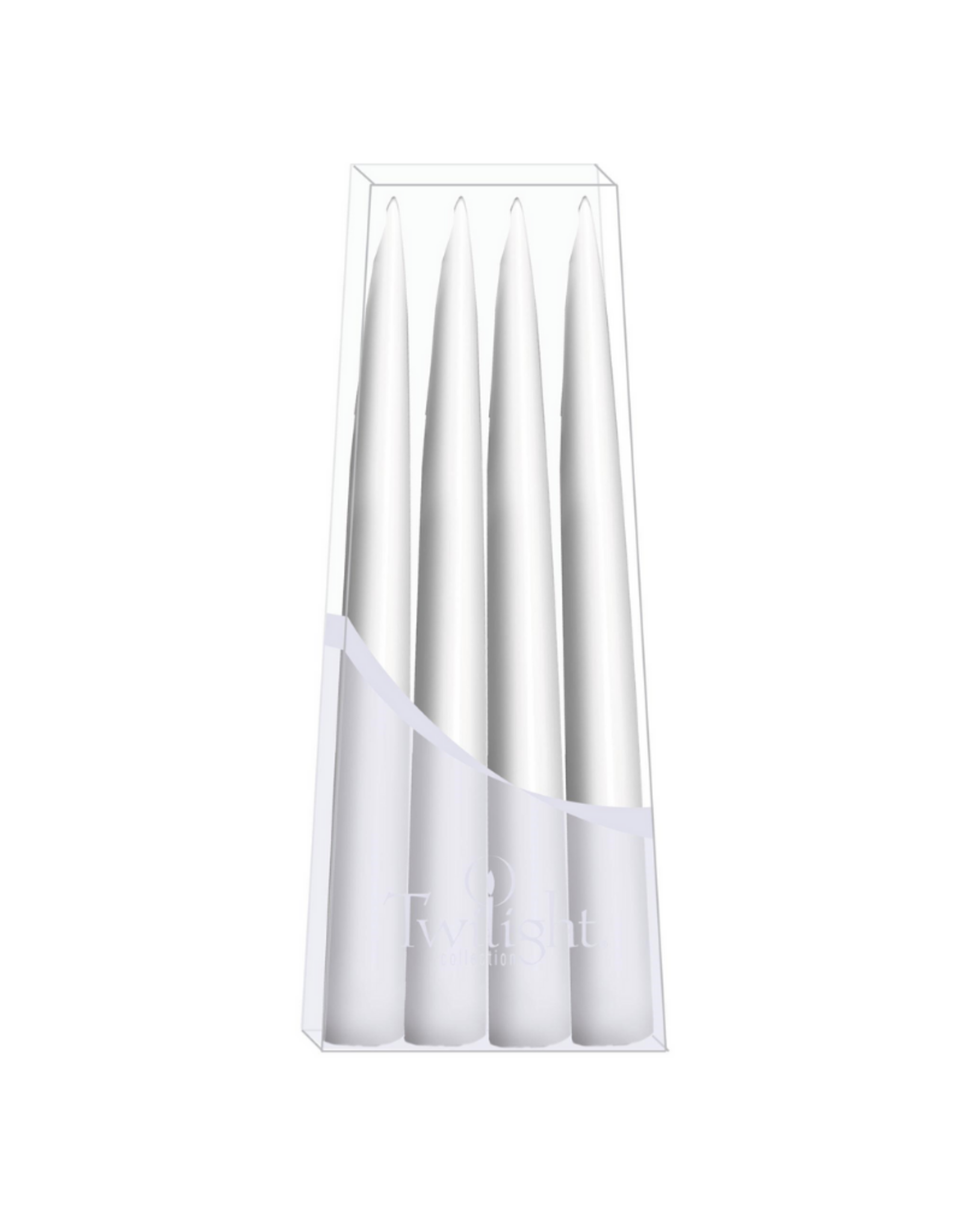 Twilight Paquet de 4 chandelles Danoises coniques 10" blanches