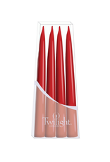 Twilight Paquet de 4 chandelles Danoises coniques 10" rouges