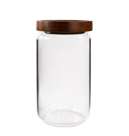 Bocal en verre borosilicate et couvercle en bois d'acacia 1350 ml