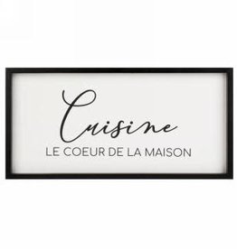 Décoration murale en bois blanc et noir Cuisine le coeur de la maison