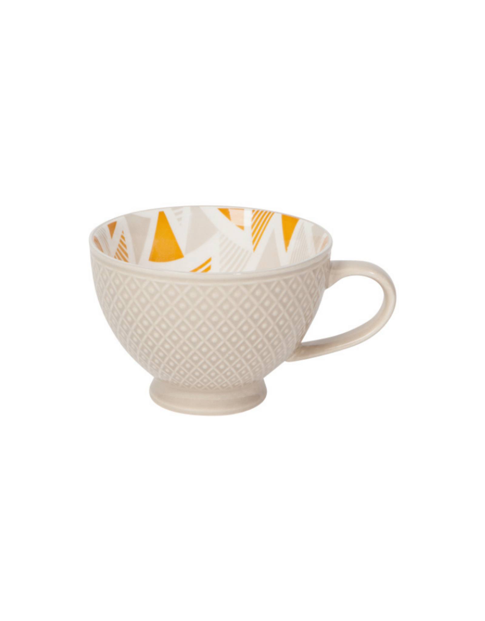 Now Designs Tasse à latte Motifs moutarde, extérieur crème