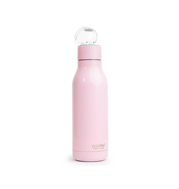 Bouteille double parois H2 Audio 17oz Rose avec écouteurs sans fil et station de chargement intégrée