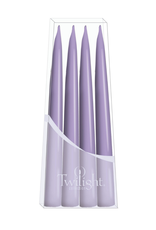 Twilight Paquet de 4 chandelles Danoises coniques 10" mauve pastel