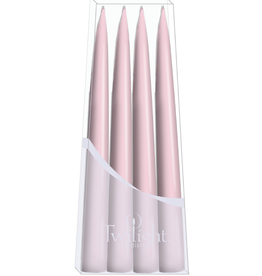 Twilight Paquet de 4 chandelles Danoises coniques 10" rose poudre