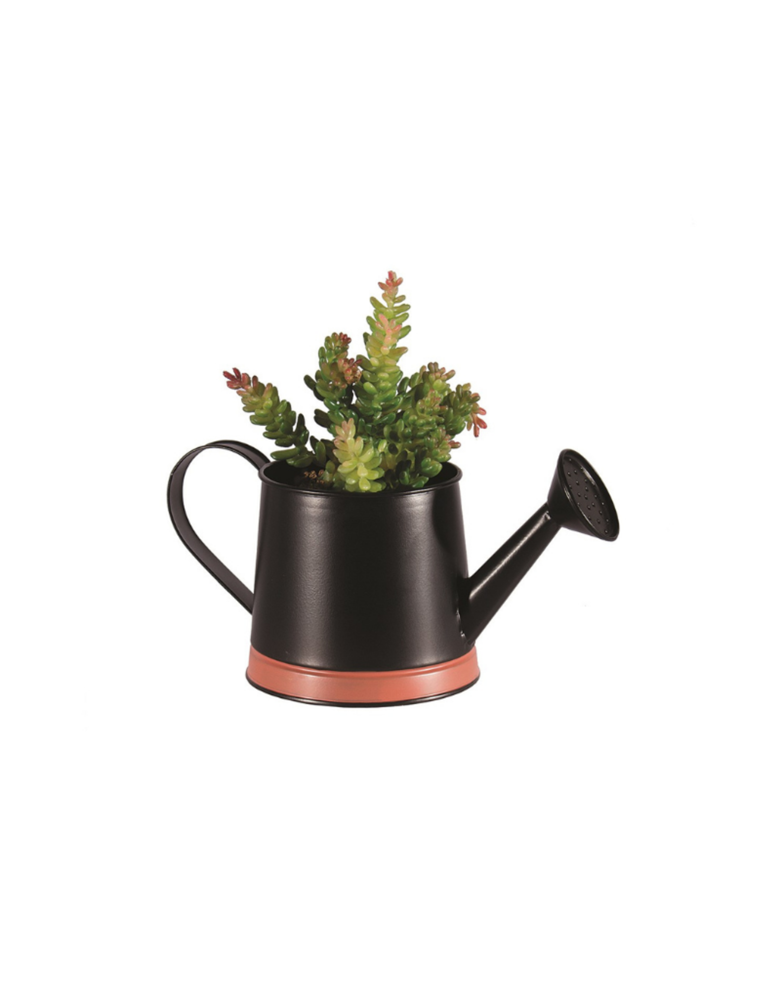 Rosemary & Time Pot à plante style arrosoir Noir et pêche