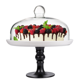 Cloche à gâteau 25cm sur pied noir