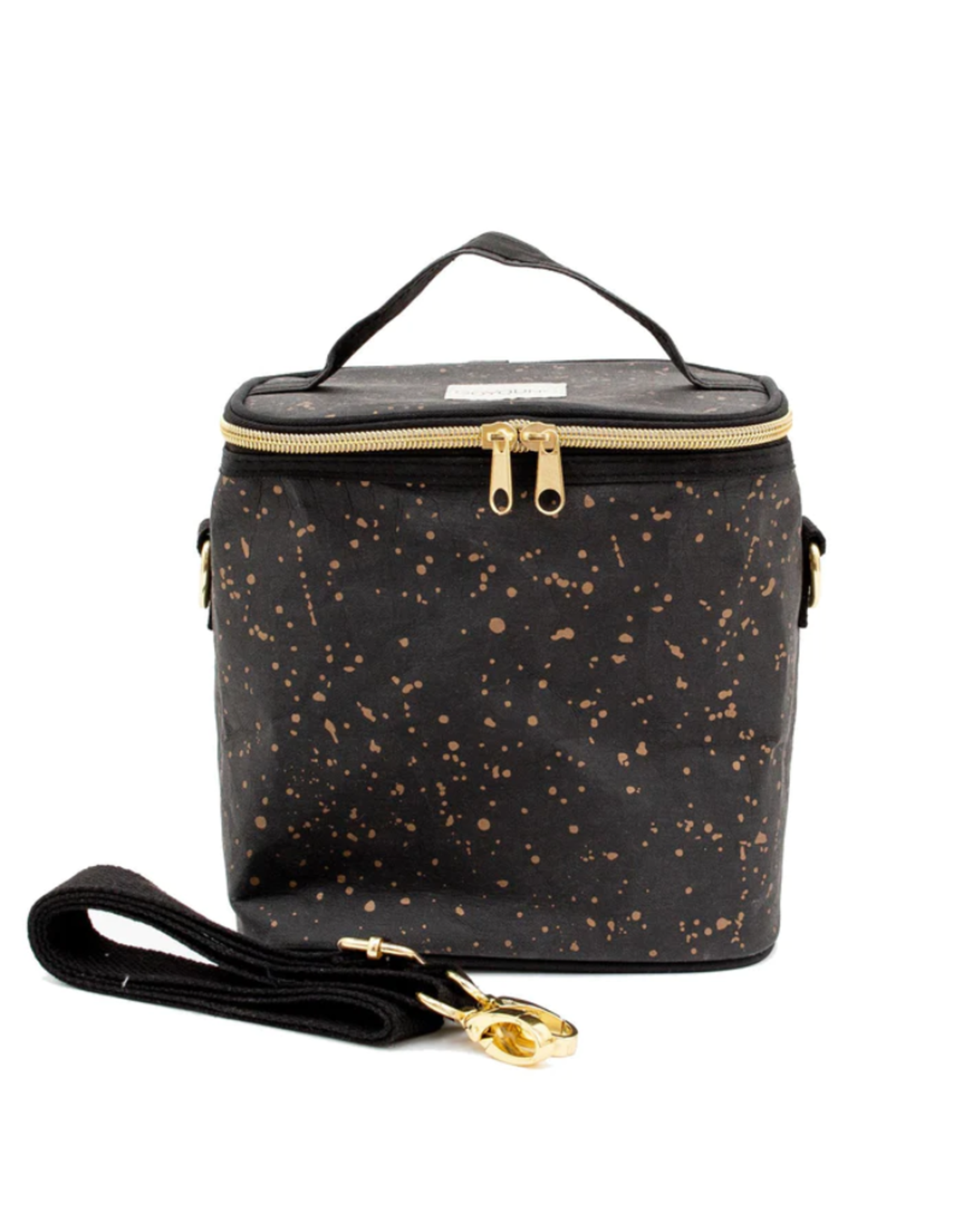 SoYoung Sac à lunch Petite Poche 'BlackPaper Gold splatter'