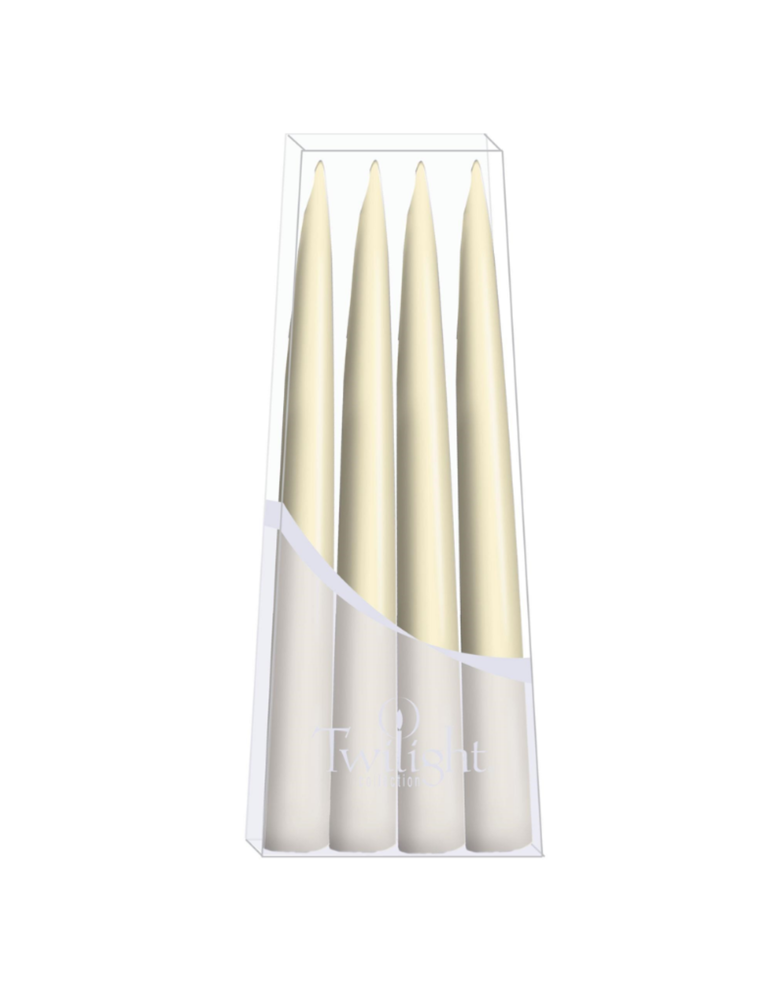 Twilight Paquet de 4 chandelles Danoises coniques 10" blanc cassé