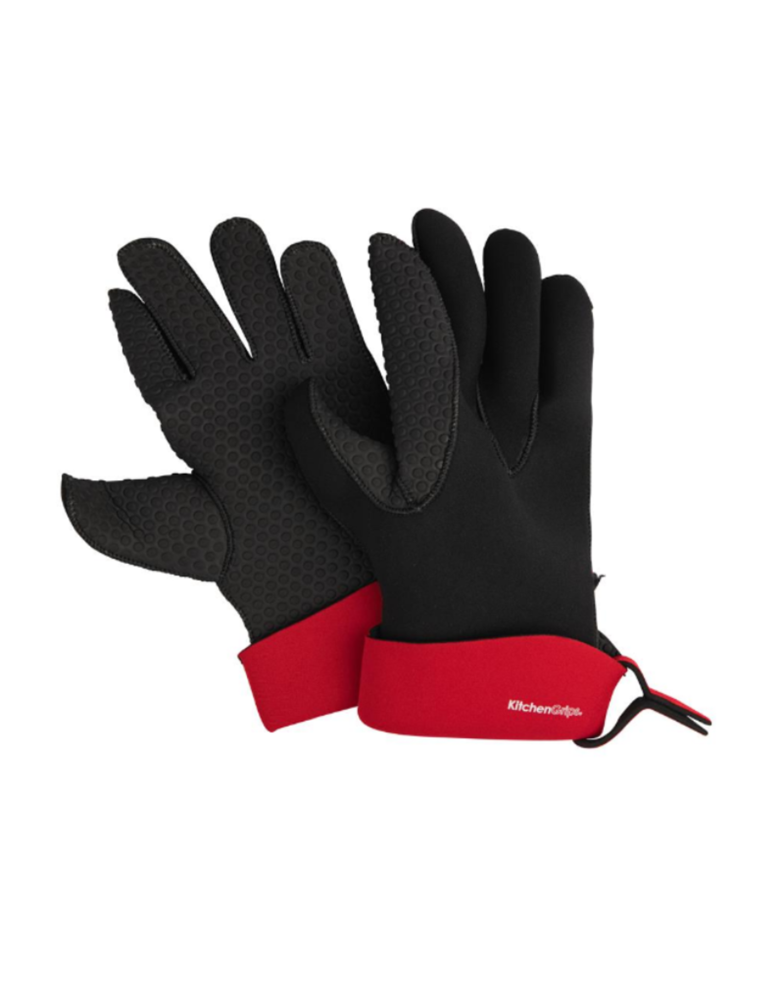 Paire de gants en néoprène noir et rouge Kitchengrips - grand