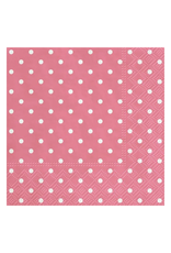 Serviettes de table en papier Pois blancs sur fond rose