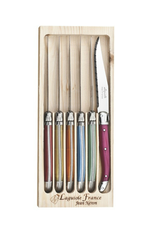 Jean Néron Ens. 6 couteaux à steak Laguiole multi-colores