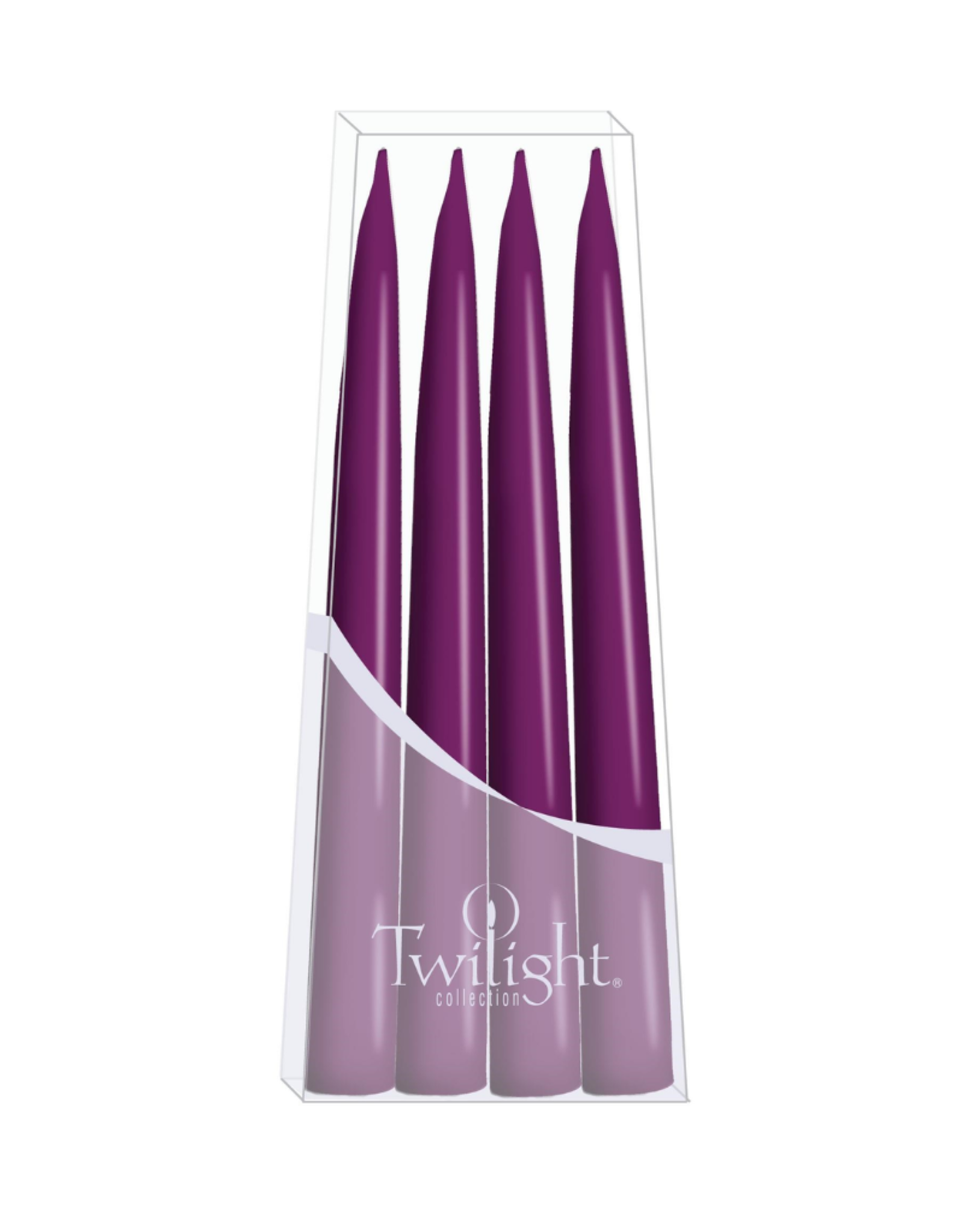Twilight Paquet de 4 chandelles Danoises coniques 10" Bruyère foncé