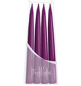 Twilight Paquet de 4 chandelles Danoises coniques 10" Bruyère foncé