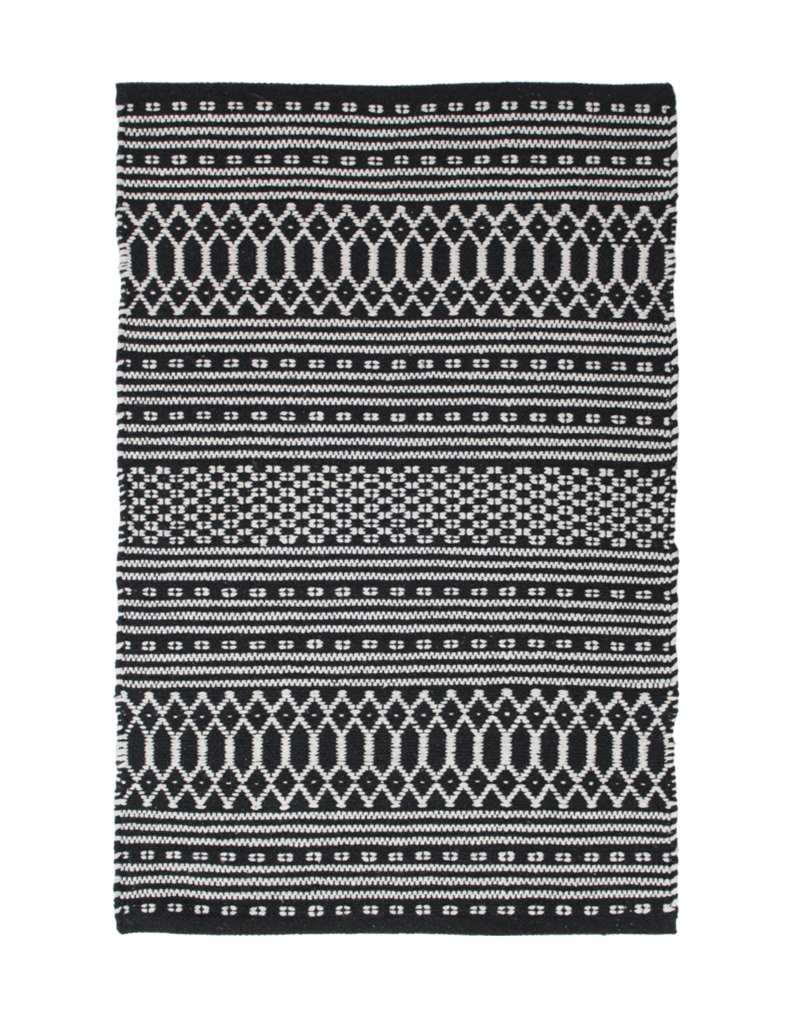 Avocado Decor Tapis Dhurrie Noir
