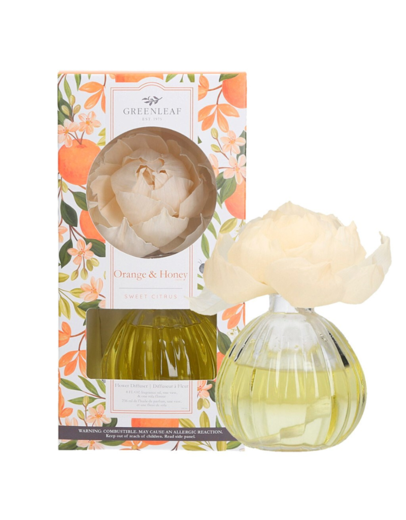 Greenleaf Diffuseur en fleur 236ml - Orange et Miel