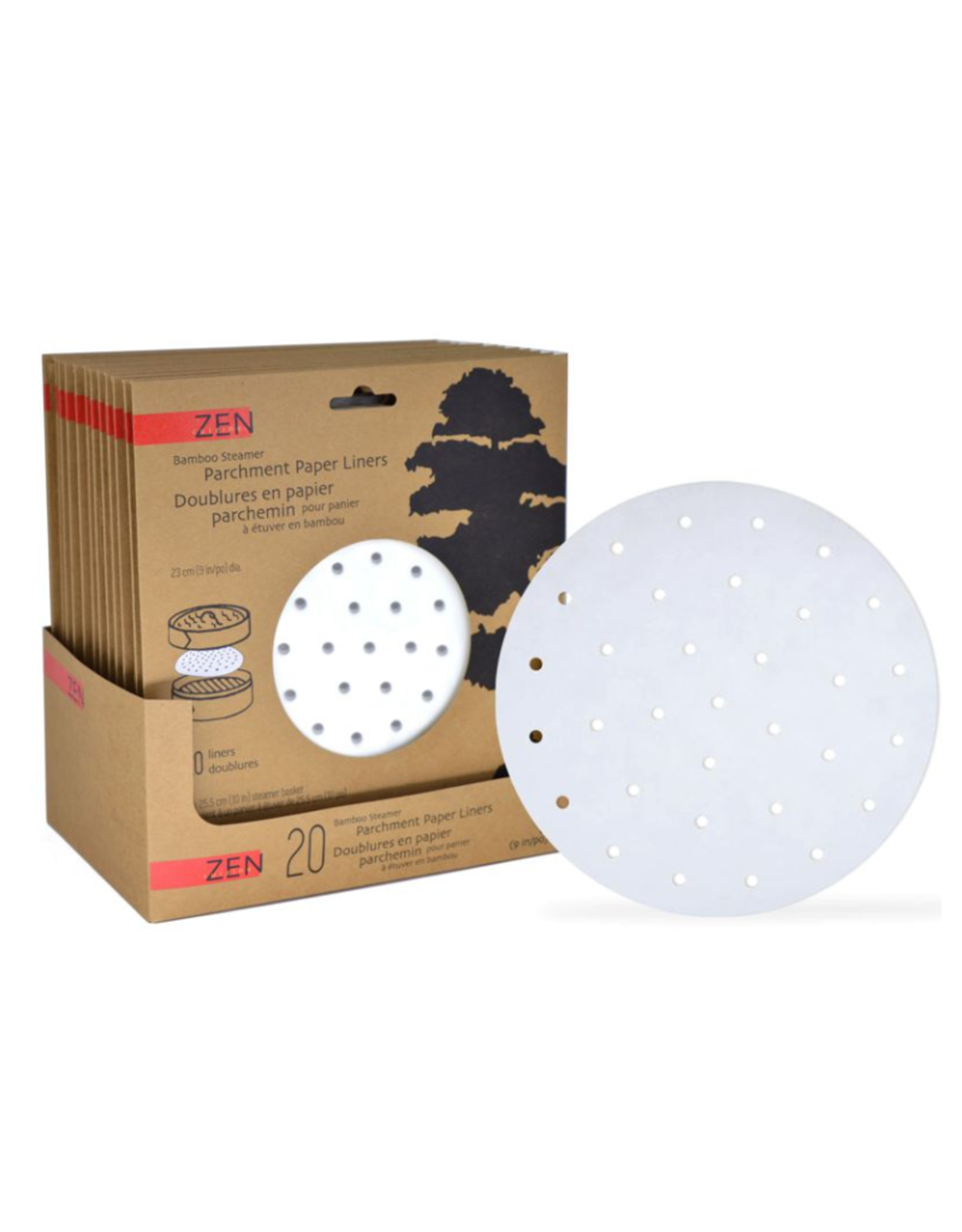 Zen Cuisine Doublures en papier parchemin 25cm pour étuveuse en bambou (20)
