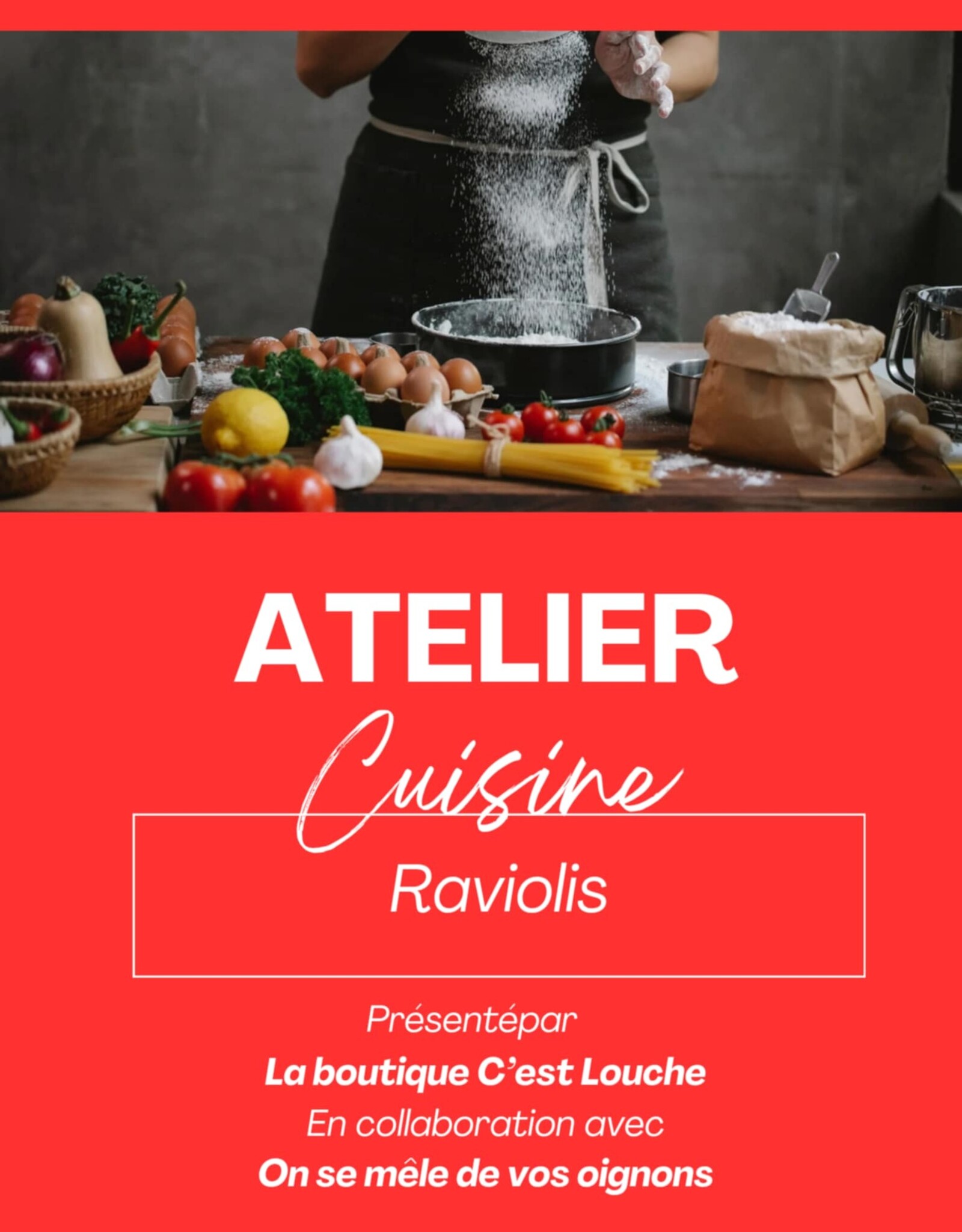 Atelier de cuisine italienne authentique 18 novembre 18h