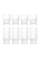 Ens. 8 verres empilables Ridge 385ml et 185ml