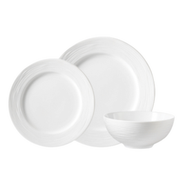 Ens. de vaisselle 12 pièces en porcelaine Wave