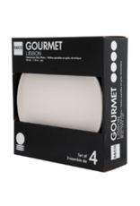 Ens. 4 assiettes à pain en grès Lisbon blanc cassé