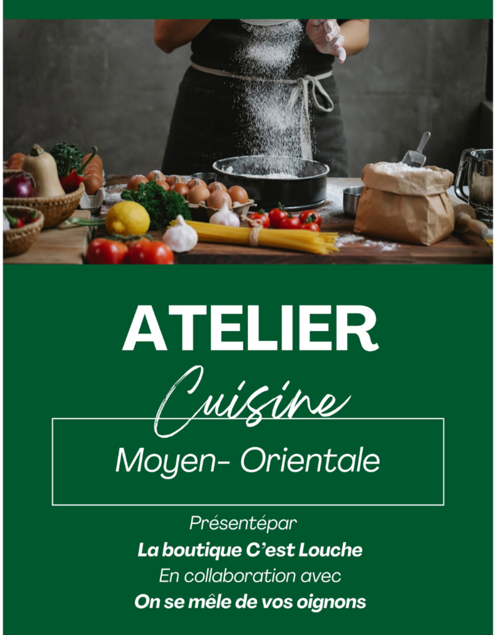 Atelier culinaire Moyen-Orient le 2 décembre 18h