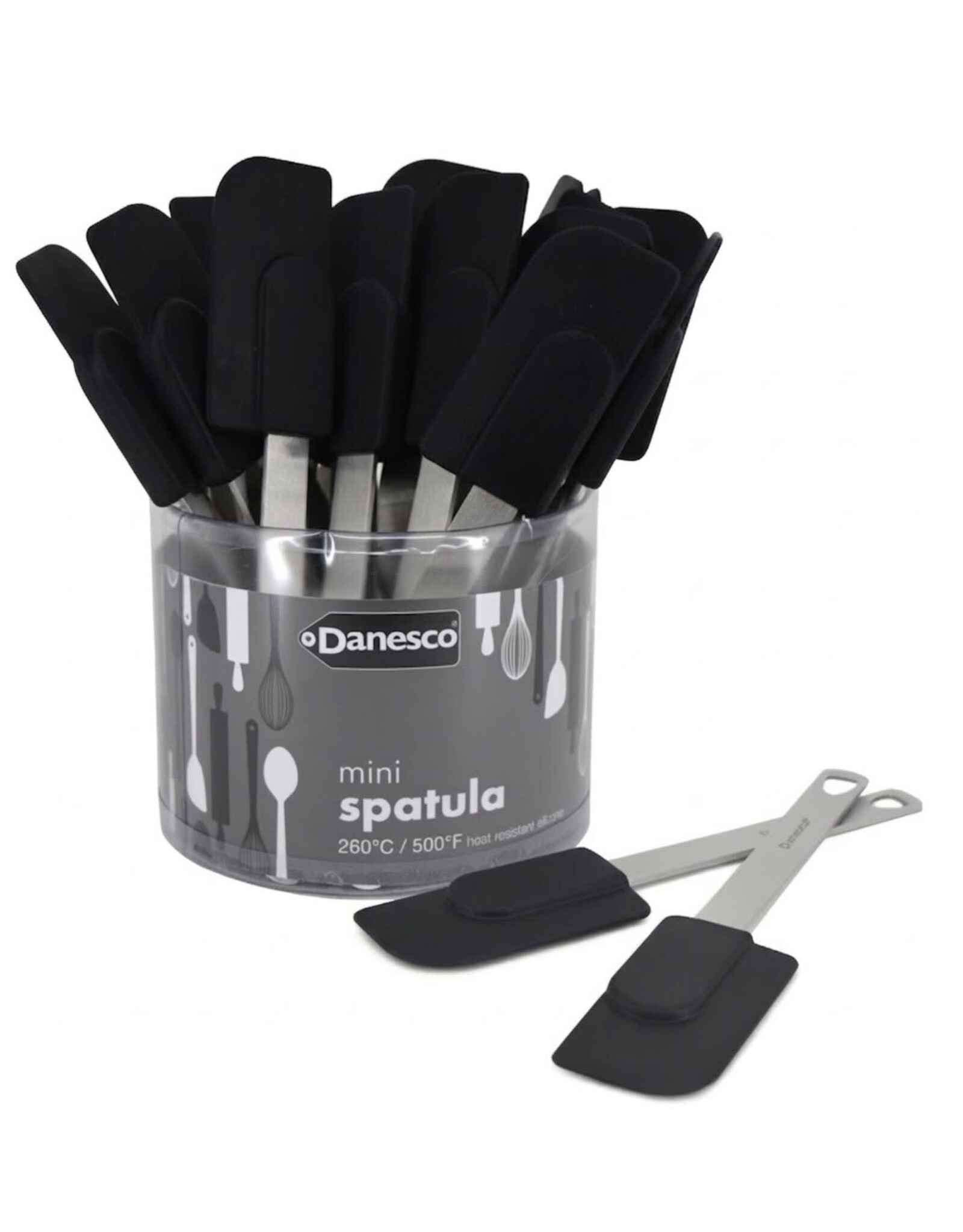 Mini spatule en silicone noir Danesco - 17.3cm
