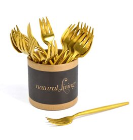 Petite fourchette à hors-d'œuvre et desserts fini or Danesco - 13cm