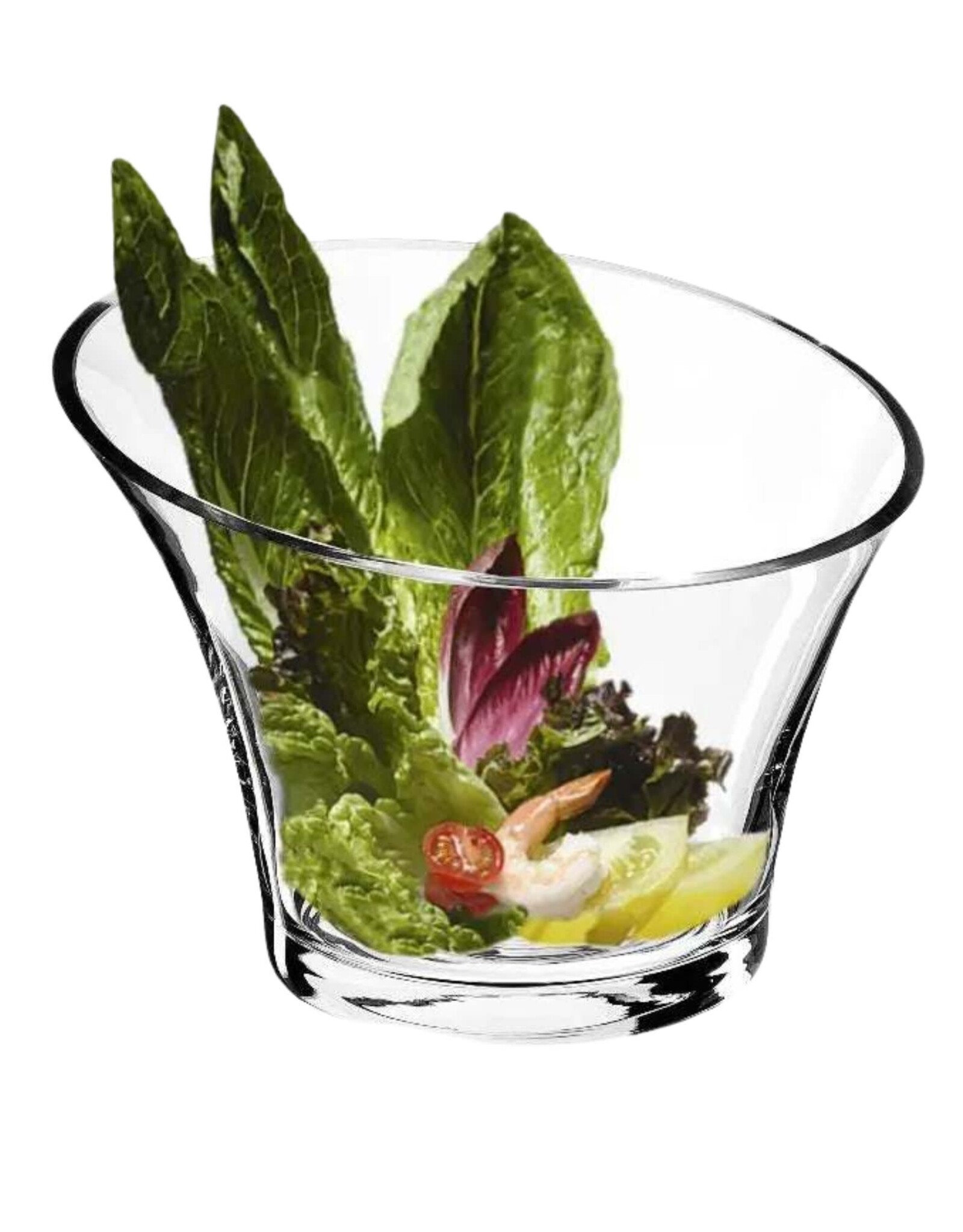 Saladier en verre à coupe en biais - 22 cm