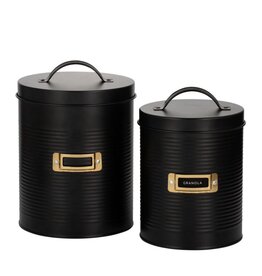 Ensemble de bacs de rangement OTTO Noir Mat - Jeu de 2 (2.4L / 3.5L)