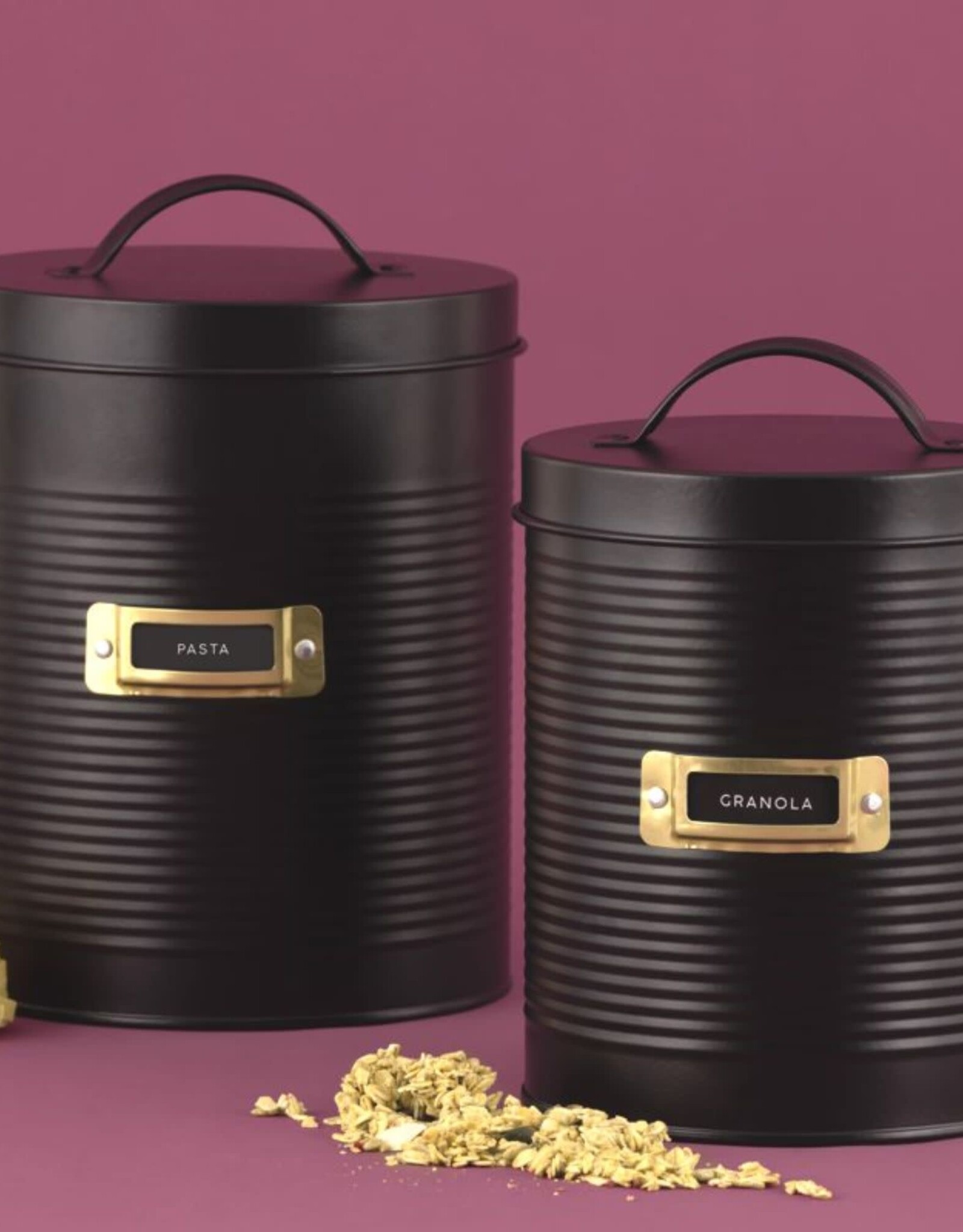 Ensemble de bacs de rangement OTTO Noir Mat - Jeu de 2 (2.4L / 3.5L)