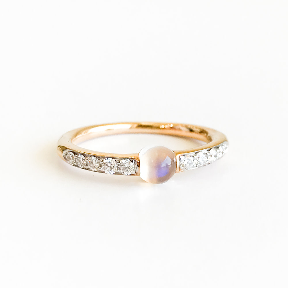 14k solide or jaune 0.02 Ct Naturel Diamant Délicat Mariage Crescent Moon Ring