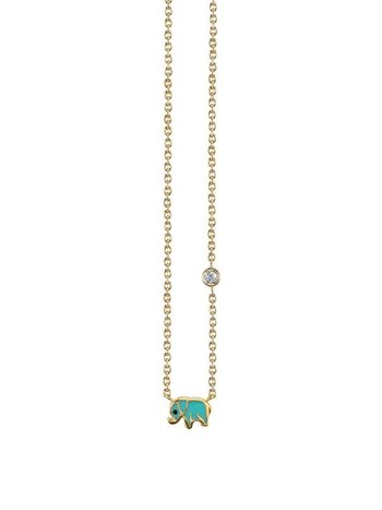 SYDNEY EVAN Mini Enamel Elephant Necklace